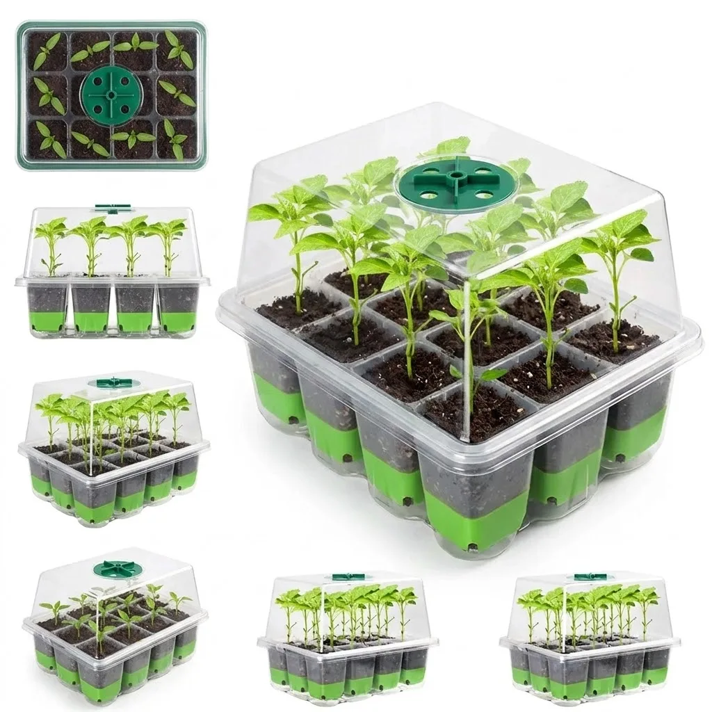 Seed Starter Tray - 투명 덮개와 조절 가능한 습도 조절