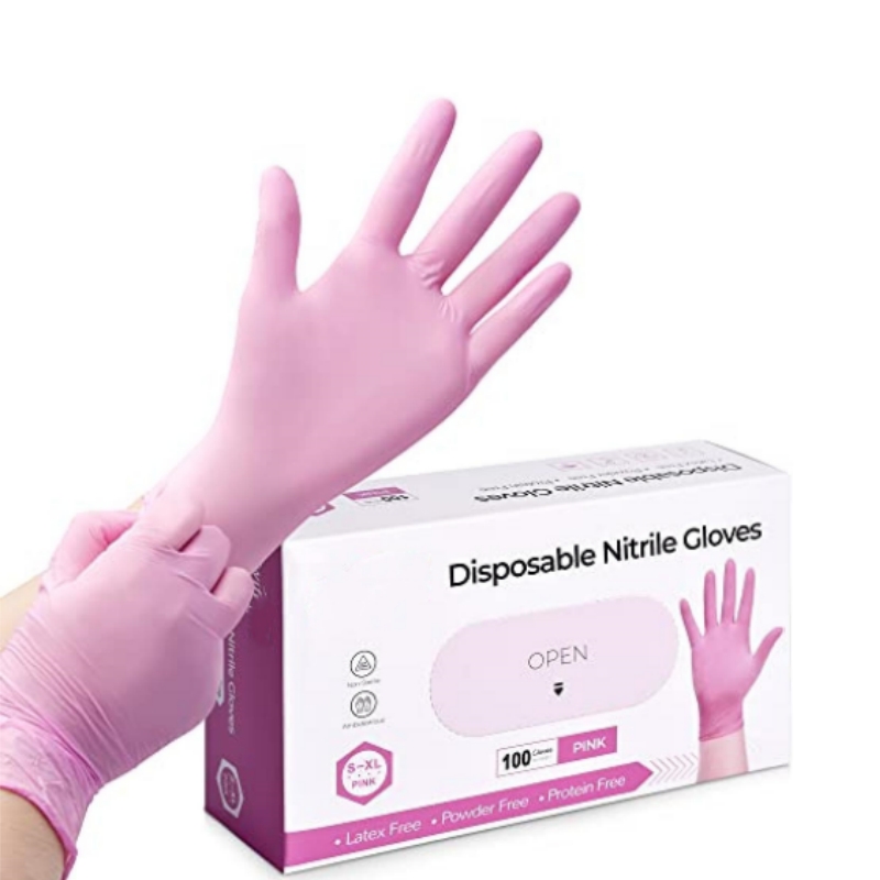 Garden Gloves - 가정용 청소용 핑크 니트릴 일회용 장갑