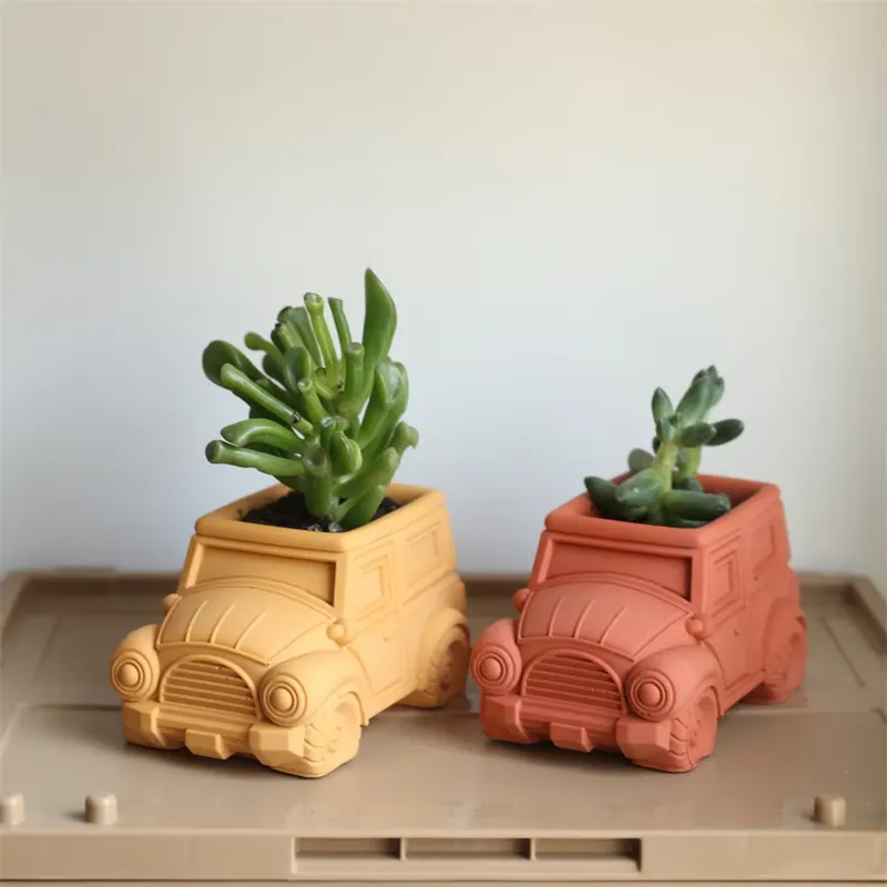 Plant Pot - 보우안 니콜 빈티지 자동차 콘크리트 실리콘