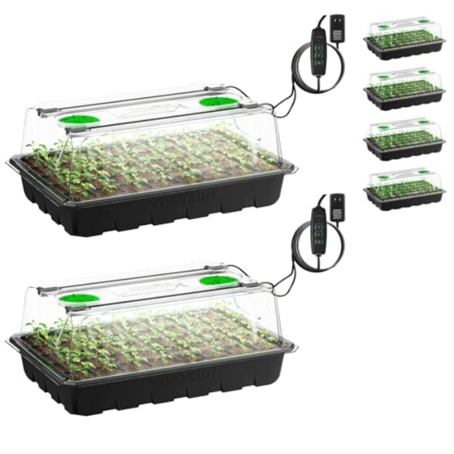 Seed Starter Tray - 실내 원예용 6팩 씨앗 재배 트레이,