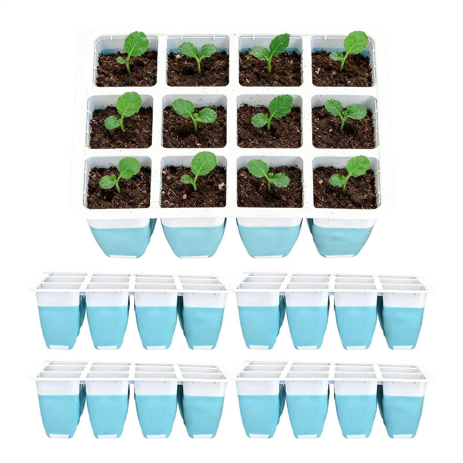 Seed Starter Tray - 5팩 실리콘 묘목 트레이 60구 재사용