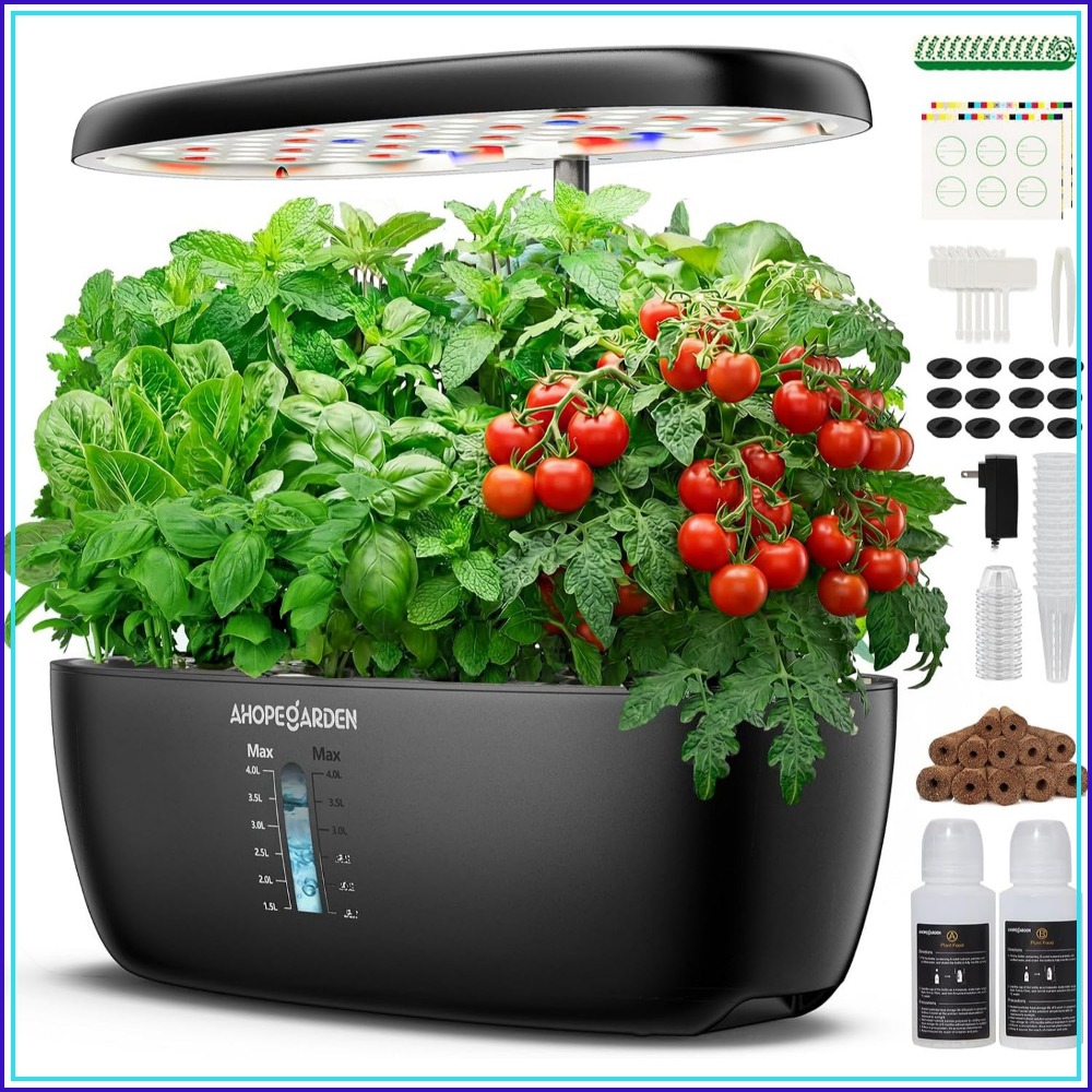 Hydroponic Kit - 12포드 수경재배 정원(LED 성장등 포함), 실내