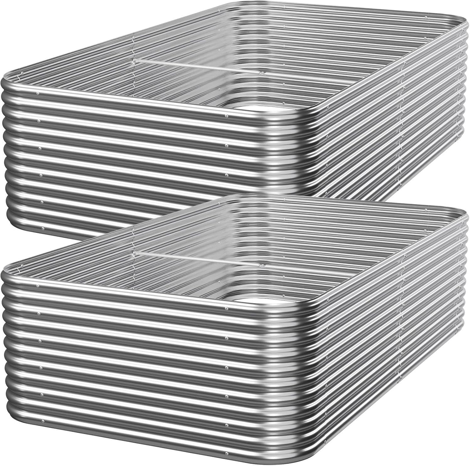 Raised Garden Bed - 야외 정원 가꾸기용 2개의 8x3x1.5피트 아연