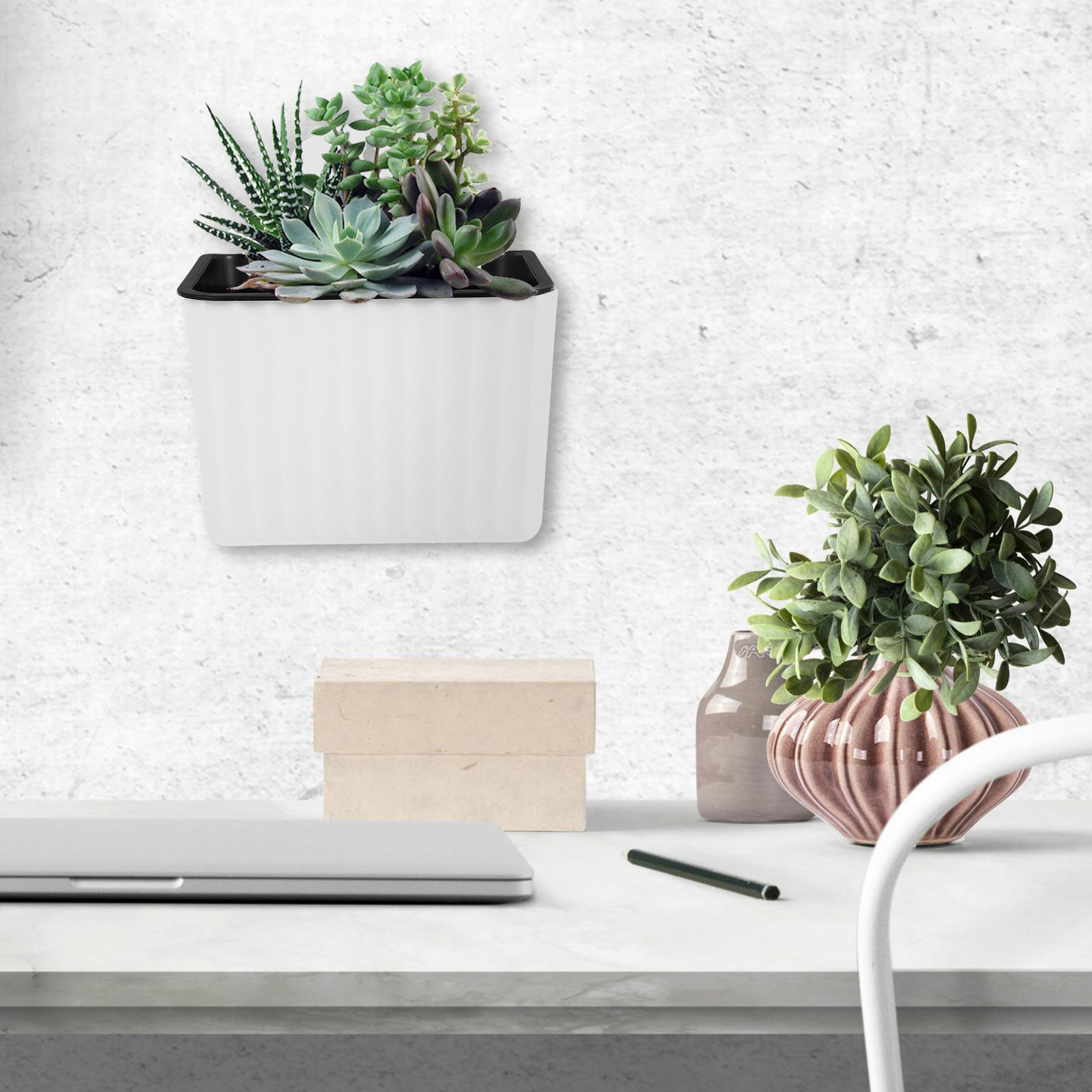 Self Watering Planter - 2개 벽걸이 화분 자동급수 플라스틱 걸이형