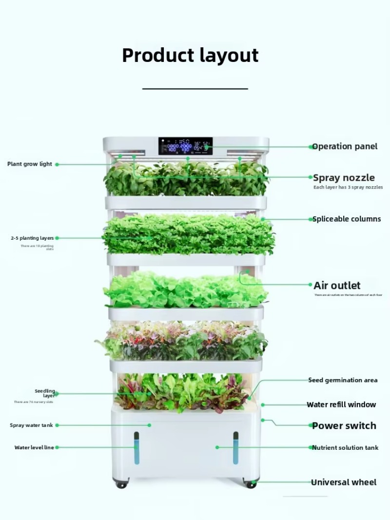 지능형 무토양 재배 장비, 수경 재배 채소 재배기, 실 - Vertical Planter 리뷰 및 가격