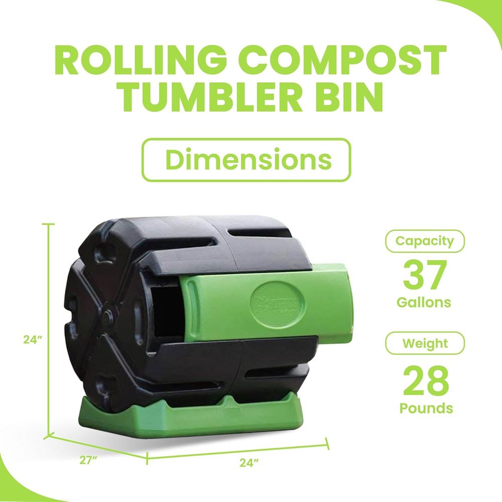 단일 챔버 야외 회전식 퇴비통 - 37갤런 정원용 퇴비 - Compost Bin 리뷰 및 가격