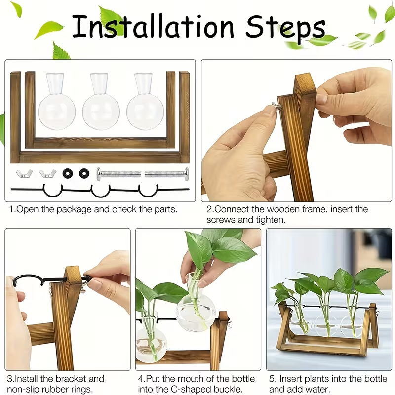 나무 스탠드 수경 재배 식물 테라리움 키트 – 여성을  - Hydroponic Kit 리뷰 및 가격