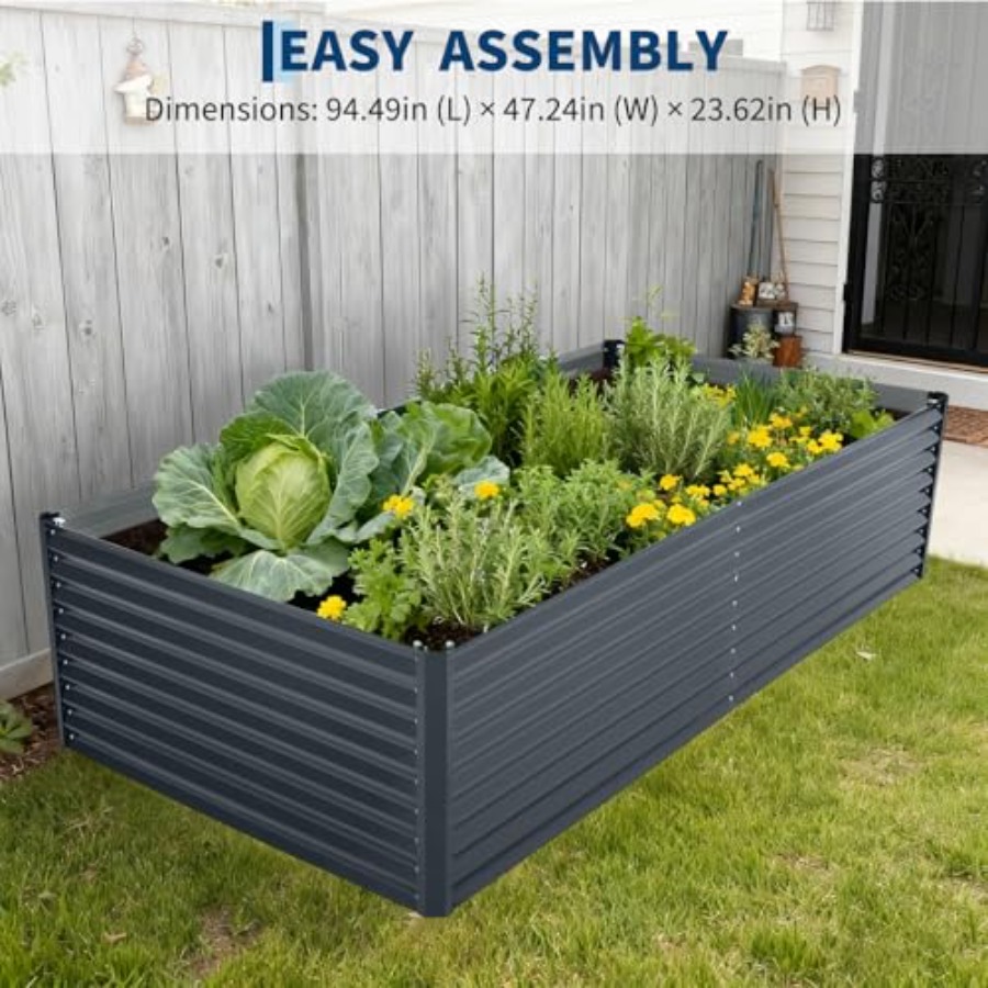 실외 채소 재배용: 아연 도금 강철로 제작된 높이 조절 - Raised Garden Bed 리뷰 및 가격