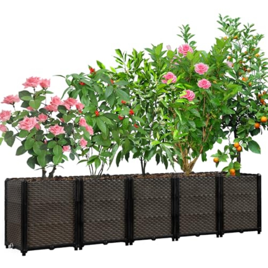야외용 자동 급수식 화분, 파티오, 발코니, 데크용;  - Self Watering Planter 리뷰 및 가격