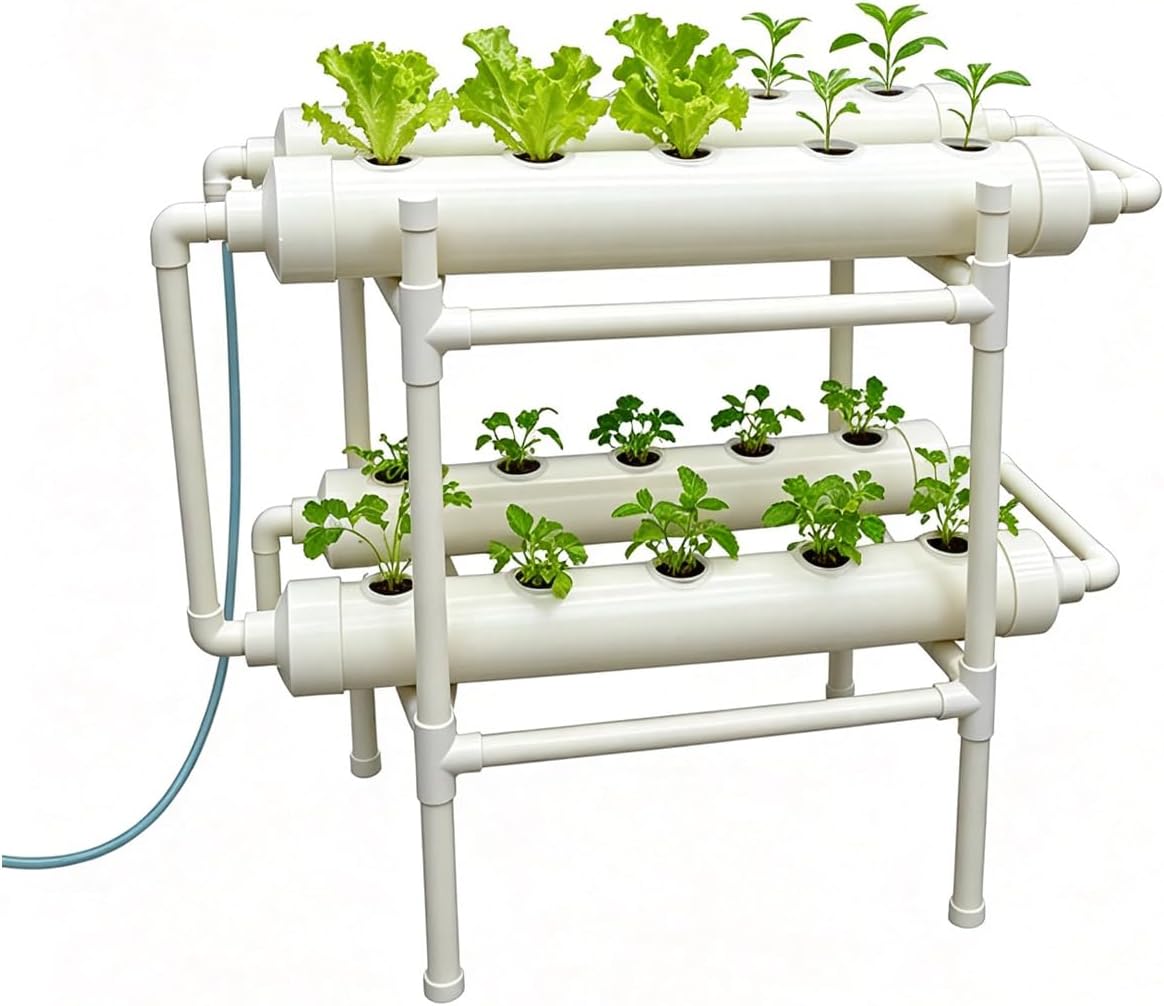 수경재배 시스템 20구멍 4파이프 2단 재배 키트 11 - Hydroponic Kit 리뷰 및 가격