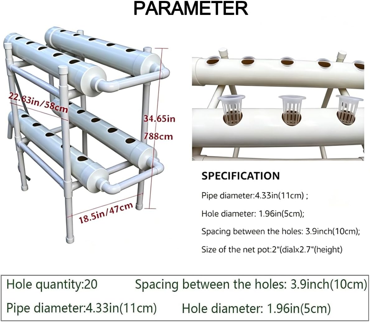 수경재배 시스템 20구멍 4파이프 2단 재배 키트 11 - Hydroponic Kit 리뷰 및 가격