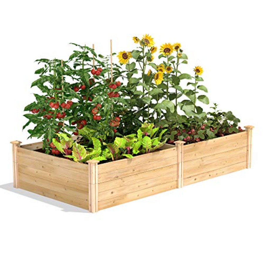 실외용으로 제작된 높이 조절형 화단, 삼나무 소재, 자 - Raised Garden Bed 리뷰 및 가격