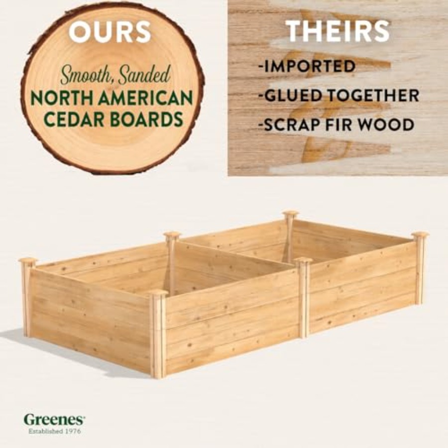 실외용으로 제작된 높이 조절형 화단, 삼나무 소재, 자 - Raised Garden Bed 리뷰 및 가격