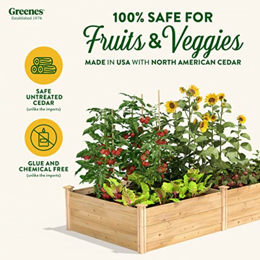 실외용으로 제작된 높이 조절형 화단, 삼나무 소재, 자 - Raised Garden Bed 리뷰 및 가격