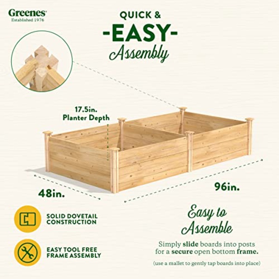 실외용으로 제작된 높이 조절형 화단, 삼나무 소재, 자 - Raised Garden Bed 리뷰 및 가격