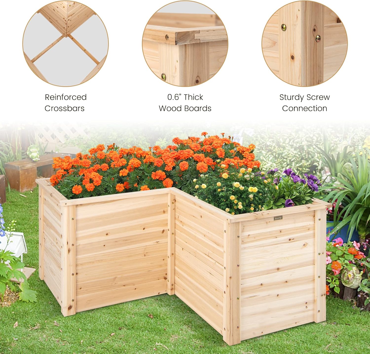 야외용 원목 높이형 정원 화단 (파티오 및 뒷마당용), - Raised Garden Bed 리뷰 및 가격