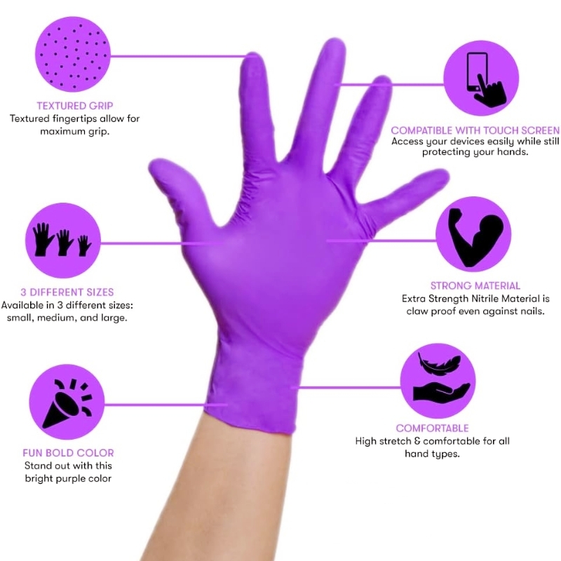 50/100PCS 바이올렛 니트릴 장갑 일회용 보라색  - Garden Gloves 리뷰 및 가격