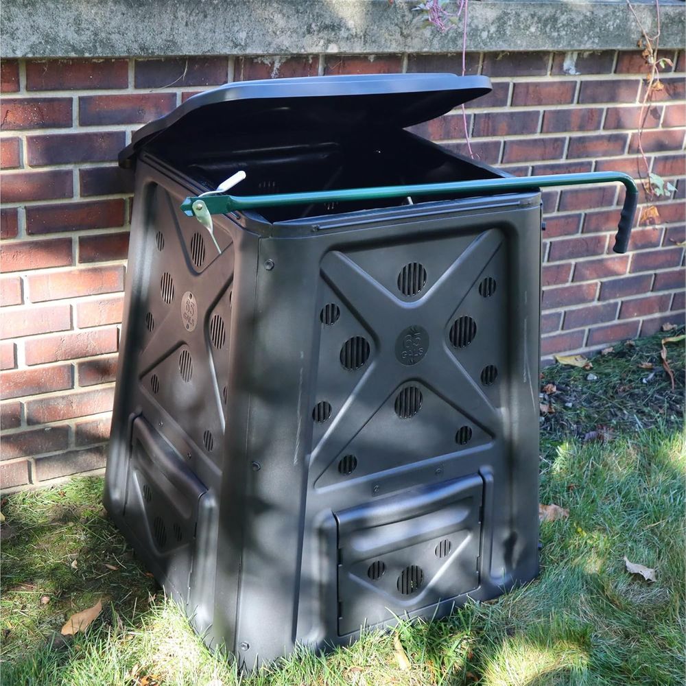 60갤런 4도어 야외 퇴비통(통풍구 포함) - 검정색  - Compost Bin 리뷰 및 가격