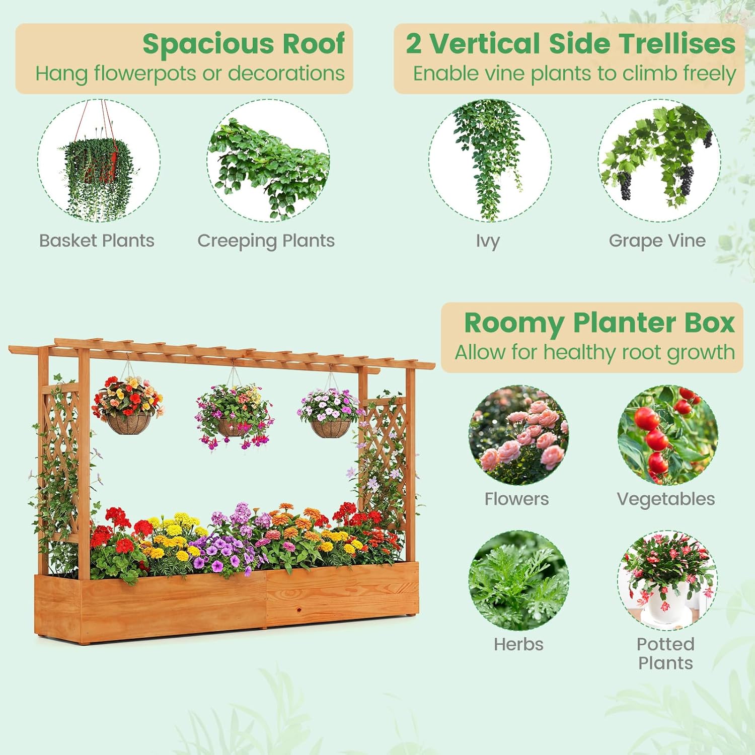 야외 파티오용 플라스틱 재질의 녹색 높이형 정원 화단, - Raised Garden Bed 리뷰 및 가격