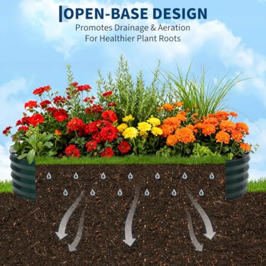 덮개가 있는 야외용 아연 도금 강철 재질의 높이 조절형 - Raised Garden Bed 리뷰 및 가격